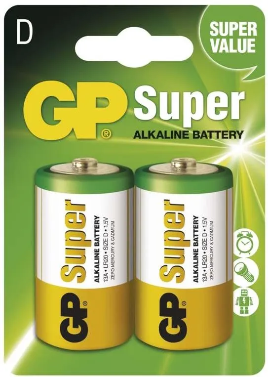 Jednorazová batérie GP Super Alkaline LR20 (D) 2ks v blistri