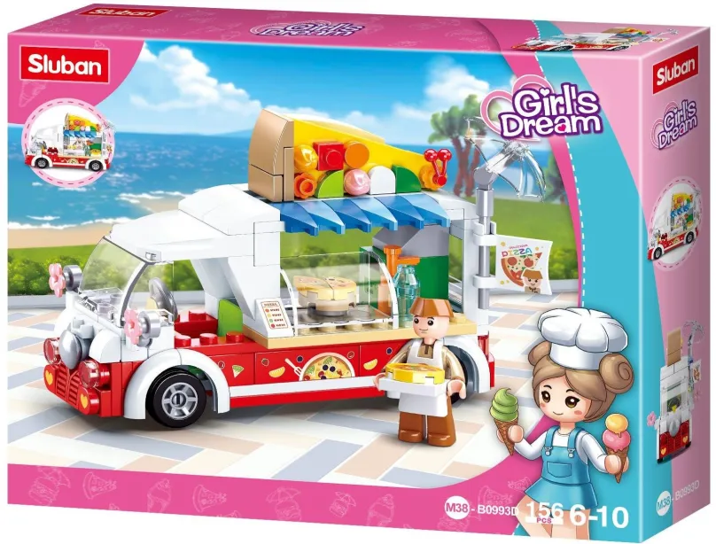 Stavebnica Sluban Girls Dream M38-B0993D Mobilná pizza stánok