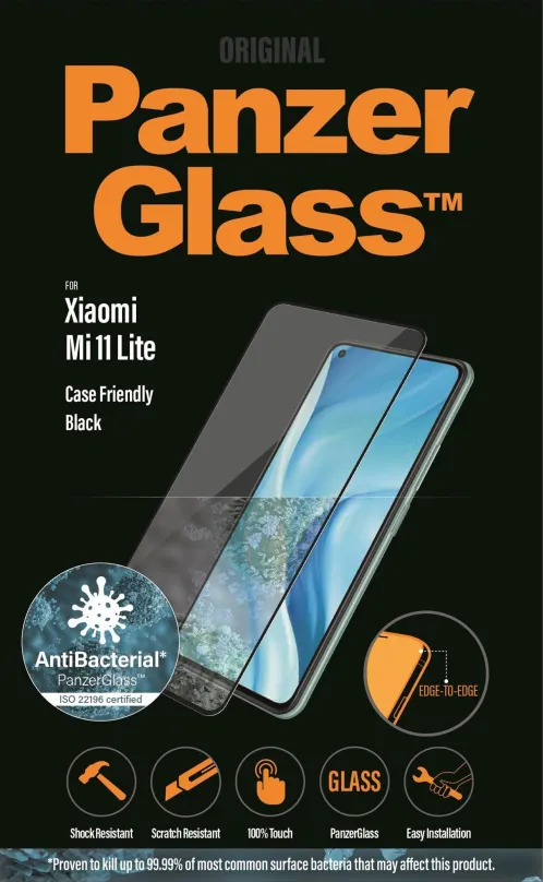 Ochranné sklo PanzerGlass Edge-to-Edge Antibacterial pre Xiaomi Mi 11 Lite/11 Lite 5G/11 Lite 5G NIE