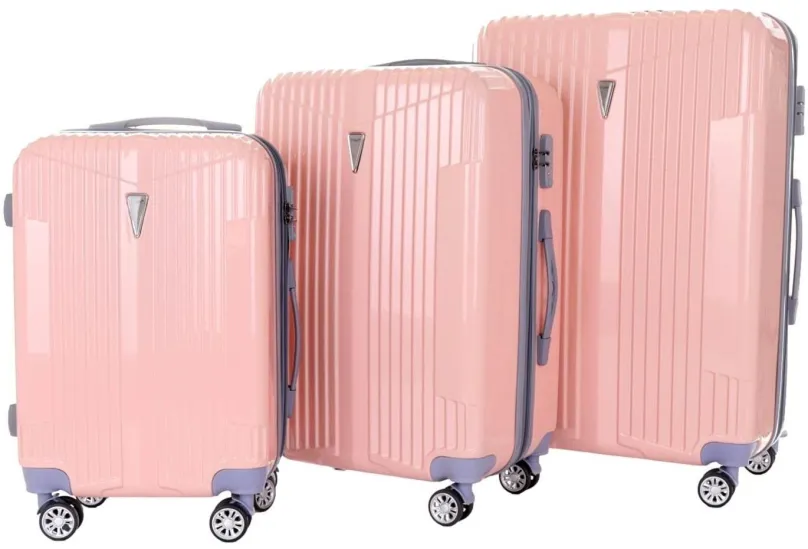 Sada kufrov Sada 3 kufrov T-class TPL-5001, M, L, XL, TSA zámok, rozšíriteľné, (ružová)