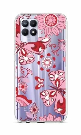 Kryt na mobil TopQ Kryt Realme 8i silikón Pink Butterfly 69878