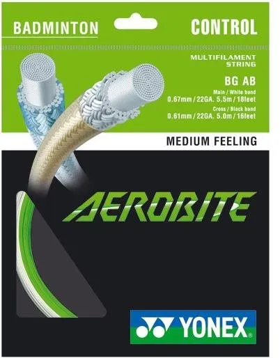 Bedmintonový výplet Yonex Aerobite, 0,67mm, 10m, WHITE/GREEN