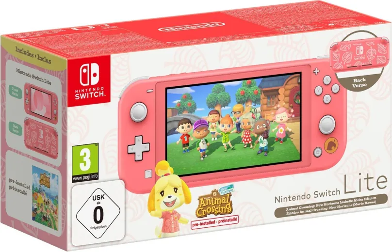 Herná konzola Nintendo Switch Lite - Coral + Animal Crossing New Horizons