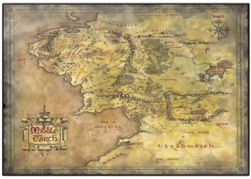 Podložka na stôl The Lord of the rings Mapa Stredozeme - podložka na stôl