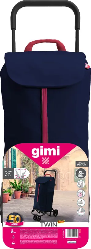Taška na kolieskach GIMI Twin nákupný vozík modrý, 52 l