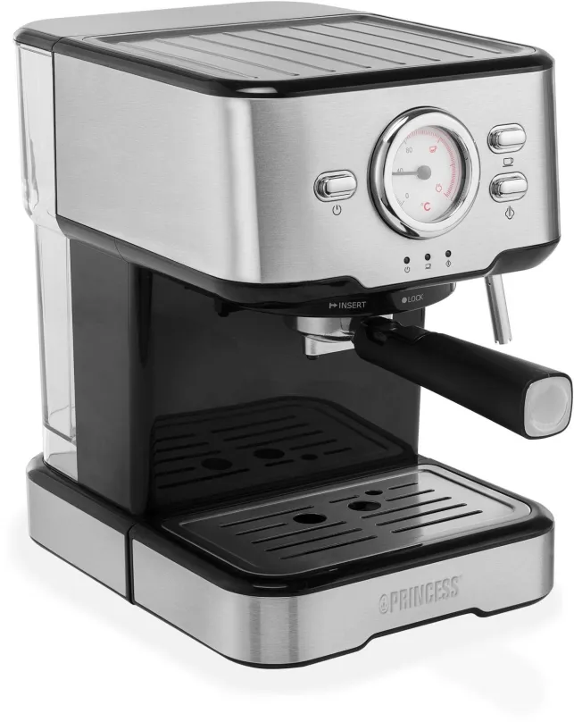 Pákový kávovar Princess 249415, do domácnosti, príkon 1100 W, tlak 20 bar, objem nádržiek