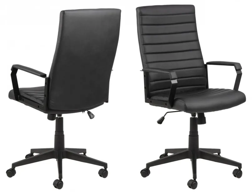 Kancelárska stolička DESIGN SCANDINAVIA Charles, syntetická koža, čierna