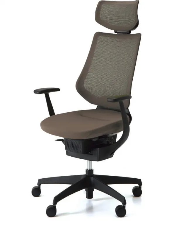 Kancelárska stolička 3DE ING Glider 360 ° s podhlavníkom - hnedá