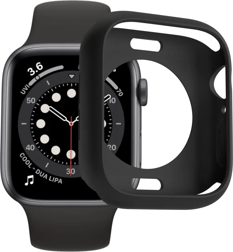 Ochranný kryt na hodinky AlzaGuard Matte TPU HalfCase pre Apple Watch 44mm čierne