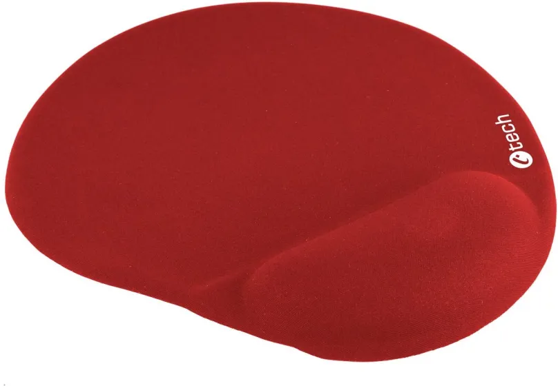 Podložka pod myš C-TECH MPG-03 červená, materiál: textil, pod zápästie, gelový vankúšik, r
