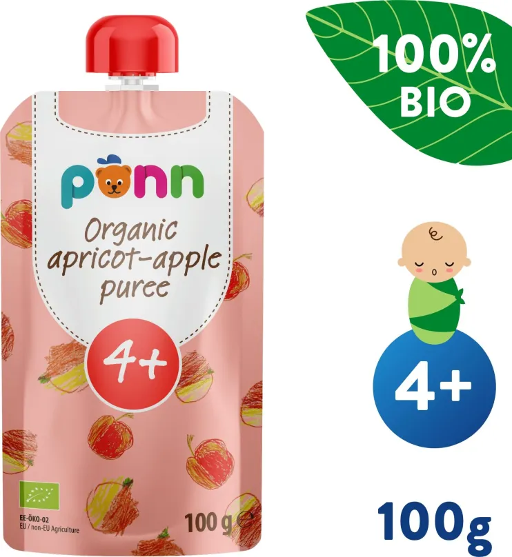 Kapsička pre deti SALVEST Ponn BIO Marhuľa s jablkom (100 g)