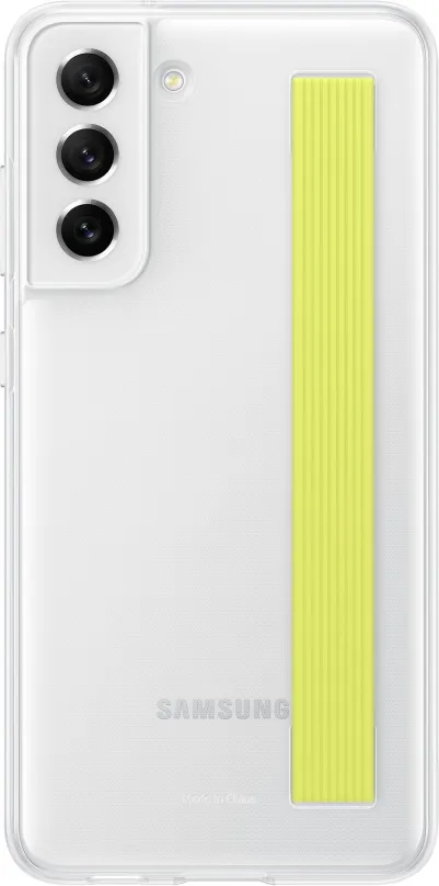 Kryt na mobil Samsung Galaxy S21 FE 5G Polopriehľadný zadný kryt s pútkom biely