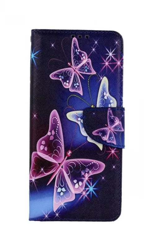 Puzdro na mobil TopQ Samsung A22 5G knižkové Modré s motýlikmi 60697