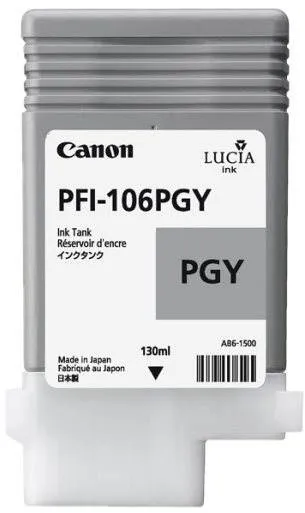 Cartridge Canon PFI-106PGY photo sivá, do tlačiarne Canon radu ImagePROGRAF - originálny,
