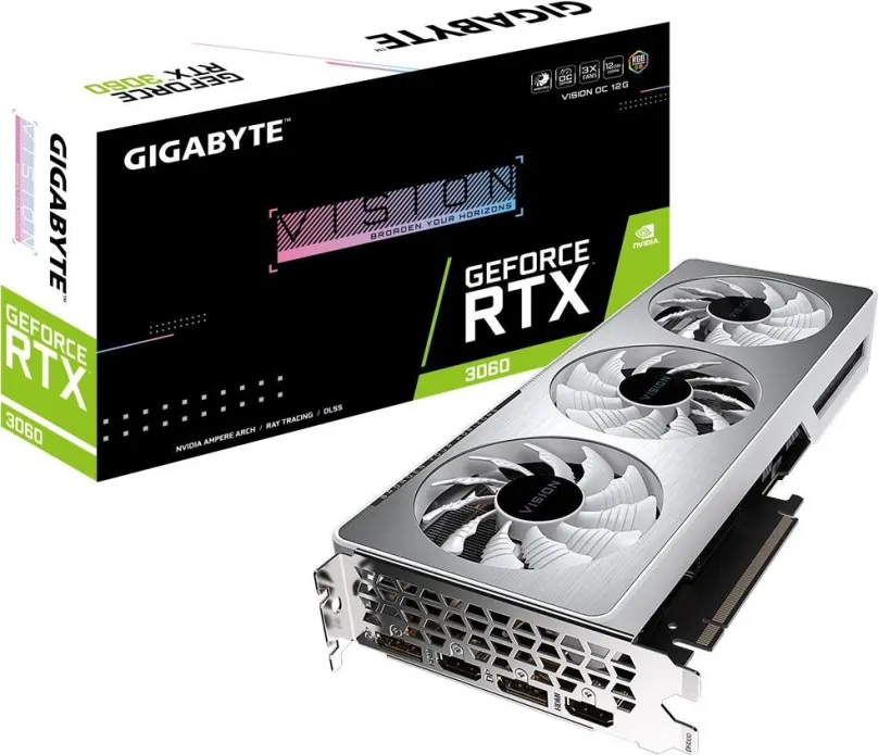 Grafická karta GIGABYTE GeForce RTX 3060 VISION OC 12G, 12 GB GDDR6 (15000 MHz), NVIDIA G