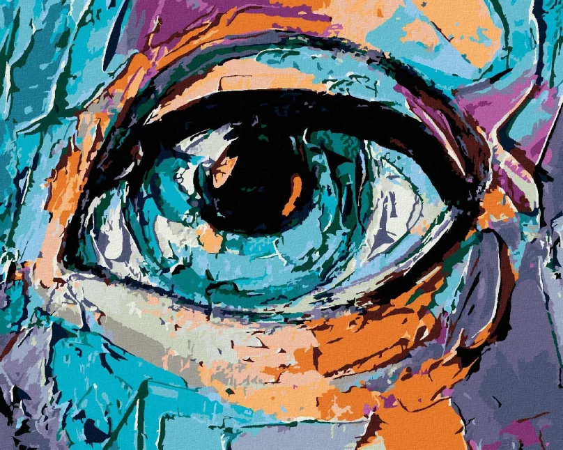 Maľovanie podľa čísel Abstraktné oko mladého dievčaťa, 40x50 cm, bez rámu a bez vypnutia plátna