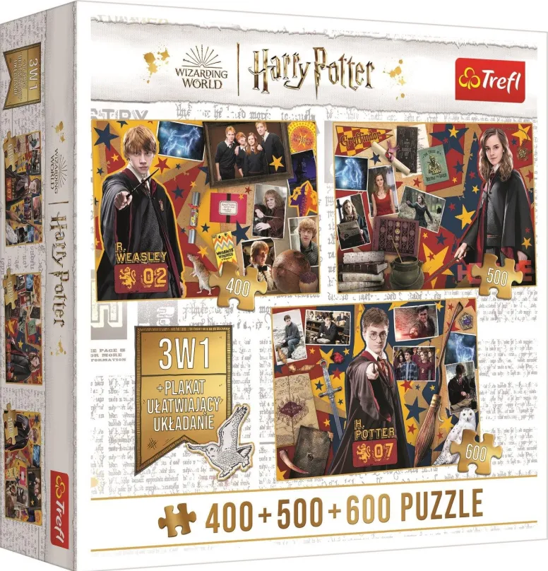 Puzzle Trefl Puzzle Harry Potter Ron, Hermiona a Harry 400 + 500 + 600 dielikov
