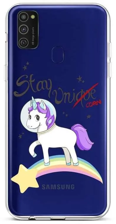 Kryt na mobil TopQ Samsung M21 silikón Stay Unicorn 49868
