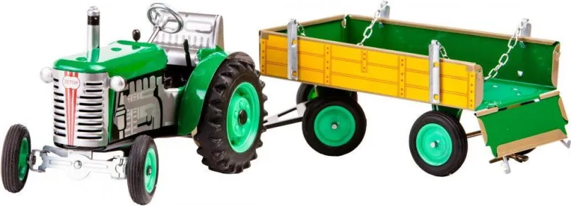 Kovový model Kovap Traktor s prívesom na kľúčik zelený