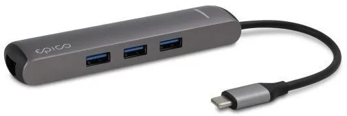 Replikátor portov Epico Hub Slim s rozhraním USB-C pre notebooky a tablety - vesmírne šedý