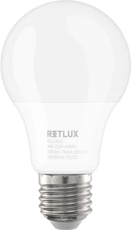 LED žiarovka RETLUX RLL 403 A60 E27 bulb 9W WW