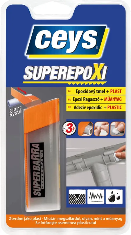 Lepidlo SUPER EPOXI plast 47 g, epoxidové, zaistí pevný typ spoja, vhodné na použitie na m