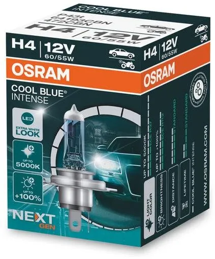 Autožiarovka OSRAM H4 Cool Blue Intense Next Generation, 12V, 60/55W, P43t, krabička