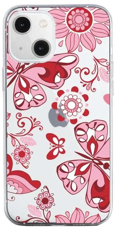 Kryt na mobil TopQ iPhone 13 mini silikón Pink Butterfly 64730