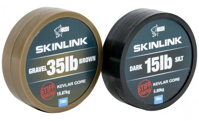 Nash Šnúrka SkinLink Stiff 10m 25lb Dark Silt