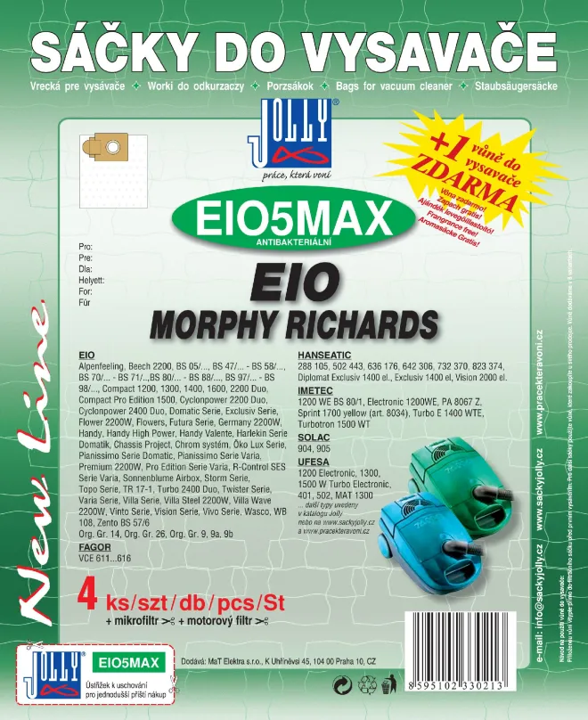 Vrecká do vysávača Vrecká do vysávača EIO5 MAX - textilné