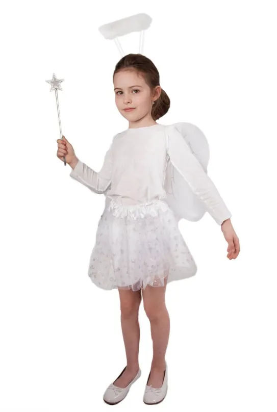 Kostým Kostým Sukne tutu anjel s krídlami a príslušenstvom