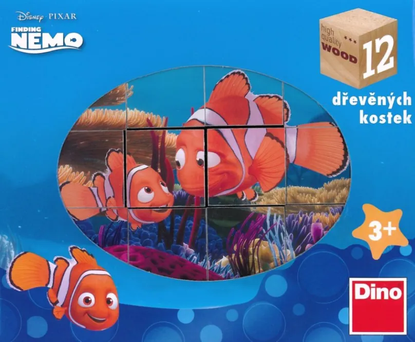 DINO Obrázkové kocky Hľadá sa Nemo, 12 kociek
