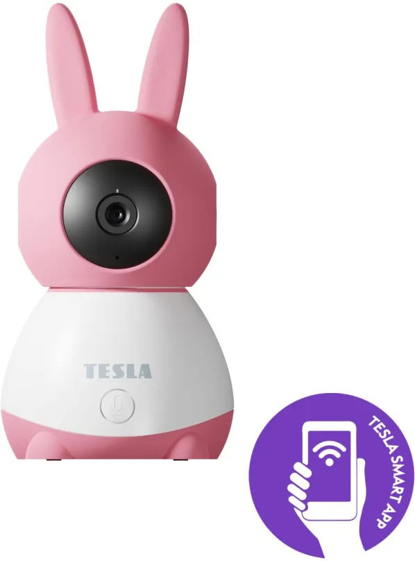 IP kamera Tesla Smart Camera 360 Baby Pink, vnútorné, detekcia pohybu a bezpečnostné, s ro