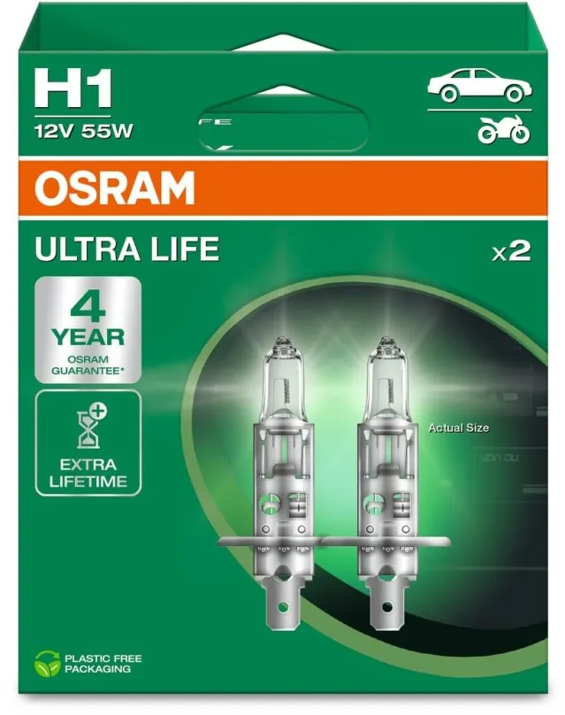 Autožiarovka OSRAM Ultra Life H1 55W P14.5s 2ks