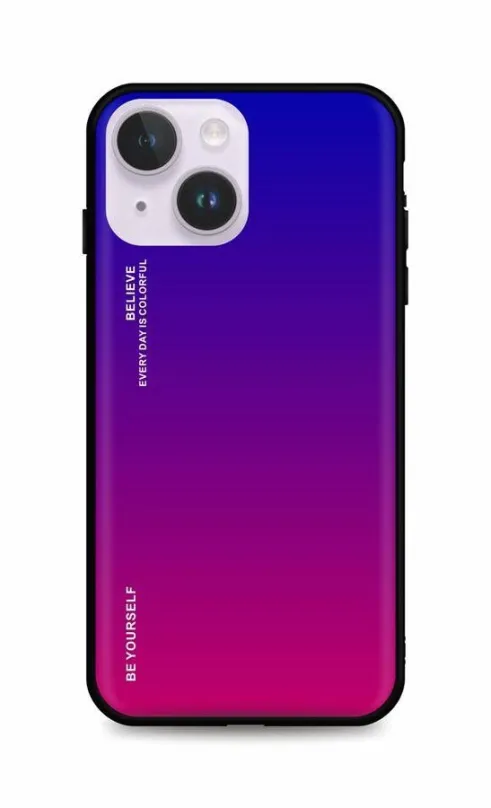 Kryt na mobil TopQ Kryt LUXURY iPhone 14 Plus pevný dúhový fialový 84632