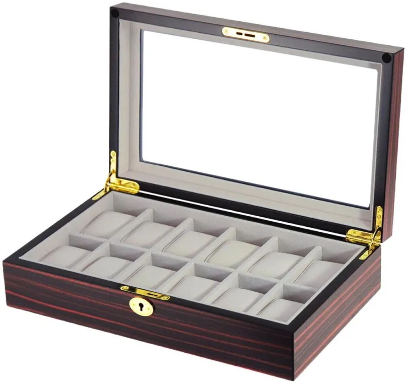 Box na hodinky Gaira Kazeta na hodinky 21087-12-10, 34 x 21 x 8,5 cm, drevený box, na 12 k