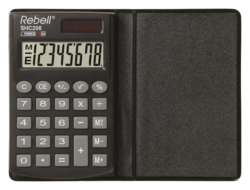Kalkulačka REBELL SHC 208, vreckové, solárne aj batériové napájanie, 8miestny 1riadkový di