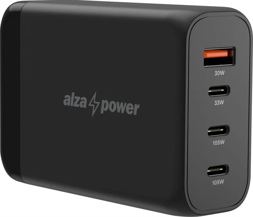 Nabíjačka do siete AlzaPower M420 Multi Charge Power Delivery 130W, čierna