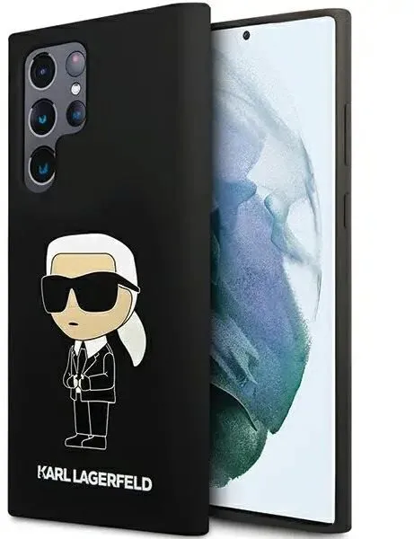 Kryt pre mobil Karl Lagerfeld Liquid Silicone Ikonik NFT Zadný Kryt pre Samsung Galaxy S24 Ultra Black