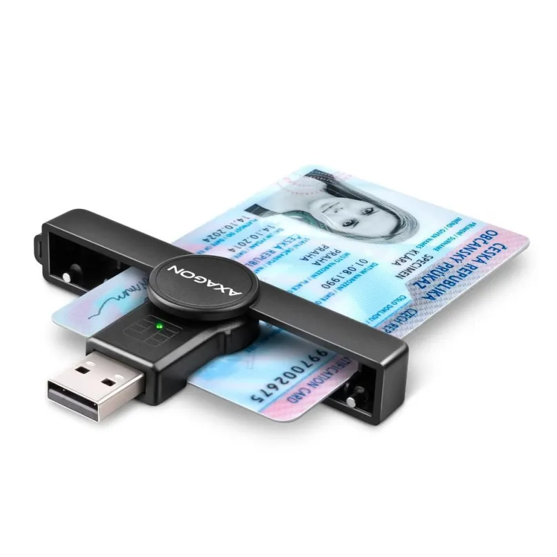 Čítačka eObčianok AXAGON CRE-SMP1A Smart card / ID card PocketReader, USB-A