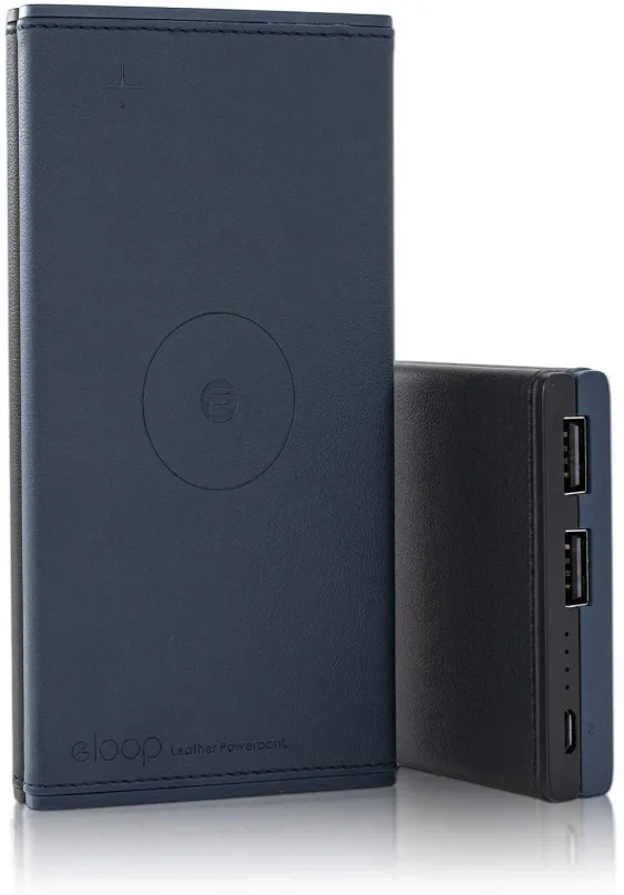 PowerBank Eloop EW31 10000mAh Wireless Leather Blue / Black