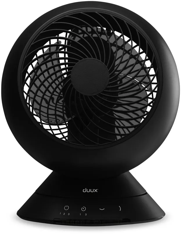 Ventilátor Duux Globe Black, stolný, dizajnový, priemer 26 cm, oscilácia 80 ° vertikálne a