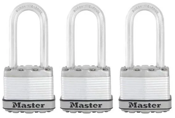 Visiaci zámok Master Lock Set 3 ks titánových visiacich zámkov M1EURTRILH Master Lock Excell 45mm