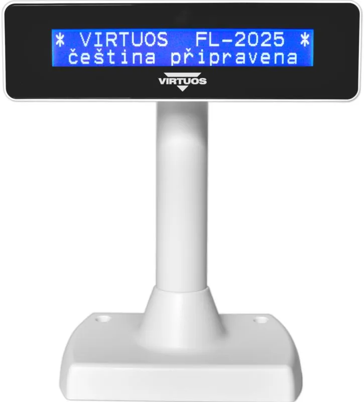 Zákaznícky displej Virtuos LCD FL-2025MB 2x20 biely