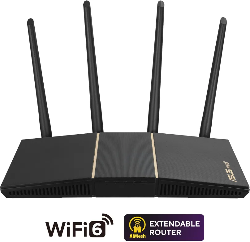 WiFi router ASUS RT-AX57, s WiFi 6, 802.11s/b/g/ac/ax až 24000 Mb/s, dual-band (2.4 GHz 5