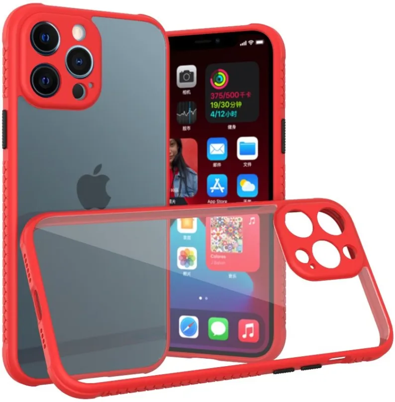 Kryt na mobil Hishell 2 farebné čisté case for iphone 13 pre max red
