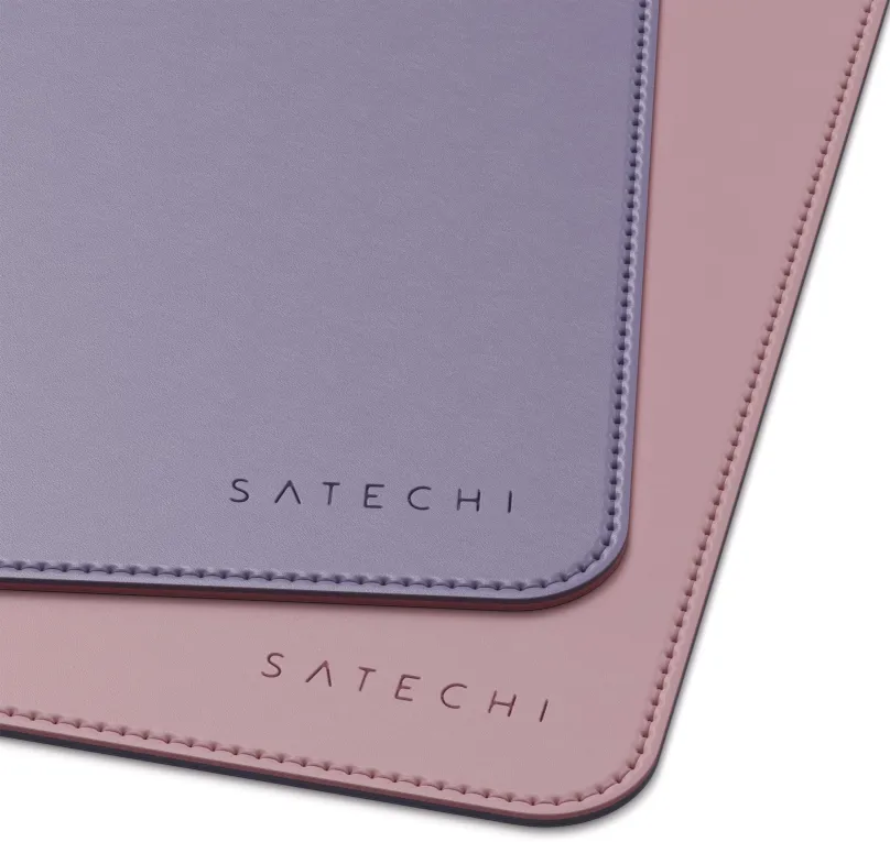 Podložka pod myš Satechi dual sided Eco-leather Deskmate - Pink/Purple, a klávesnicu - vel