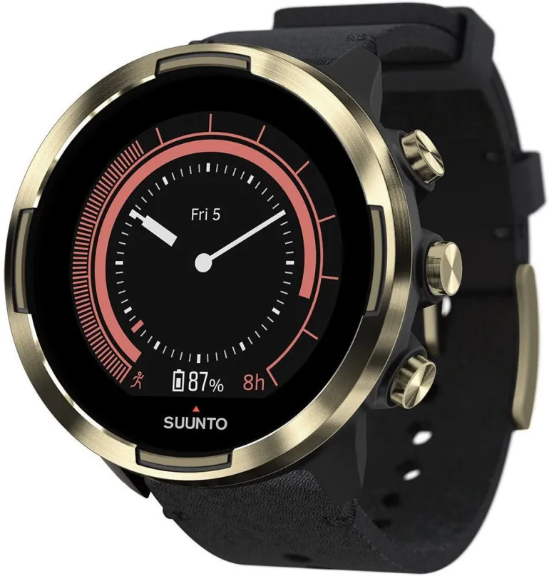 Chytré hodinky Suunto 9 G1 Baro Gold Leather, zlaté, kožený remienok