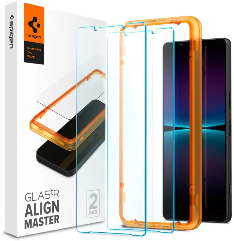 Ochranné sklo Spigen Glass AlignMaster 2 Pack Sony Xperia 1 IV, pre Sony Xperia 1 IV, zaob