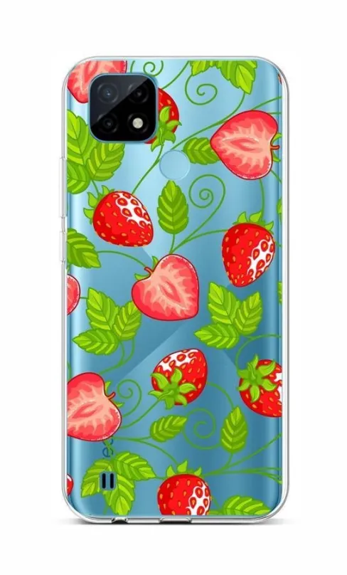 Kryt na mobil TopQ Realme C21 silikón Strawberries 66838